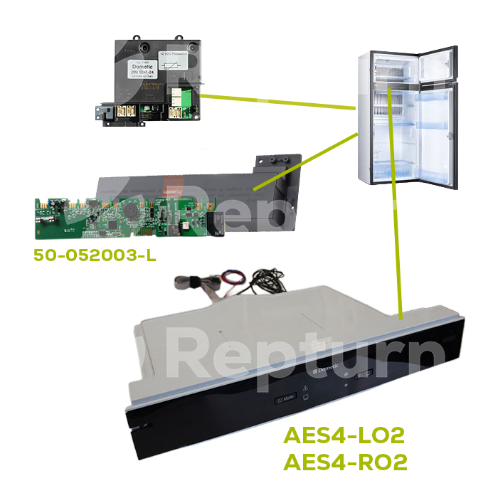 Commande AES4-RO2 / LO2, carte 50-052003L et P-860 - Frigo Dometic RM8