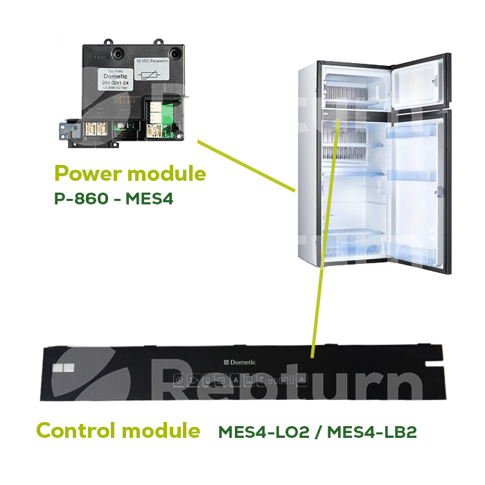 Commande MES4-LB2-C1 MES4-LO2-C1 et carte MES4 - RMD8551 Dometic